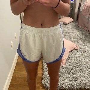 white (and blue) nike shorts